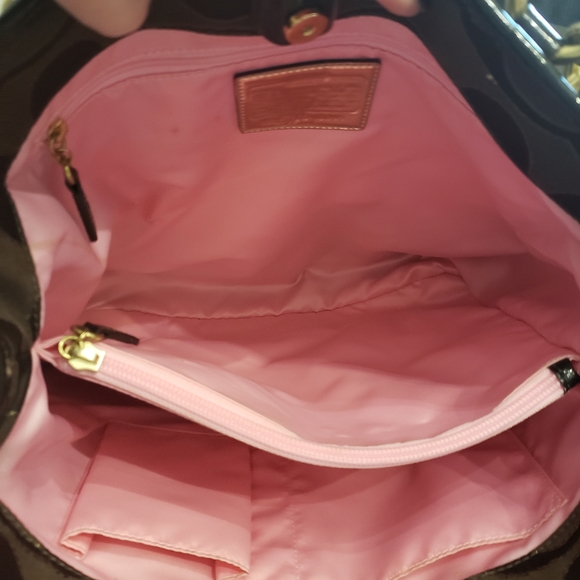 AUTHETIC COACH POPPY LUREX SIGNATURE TOTE BAG PURSE #18355 - Picture 14 of 15